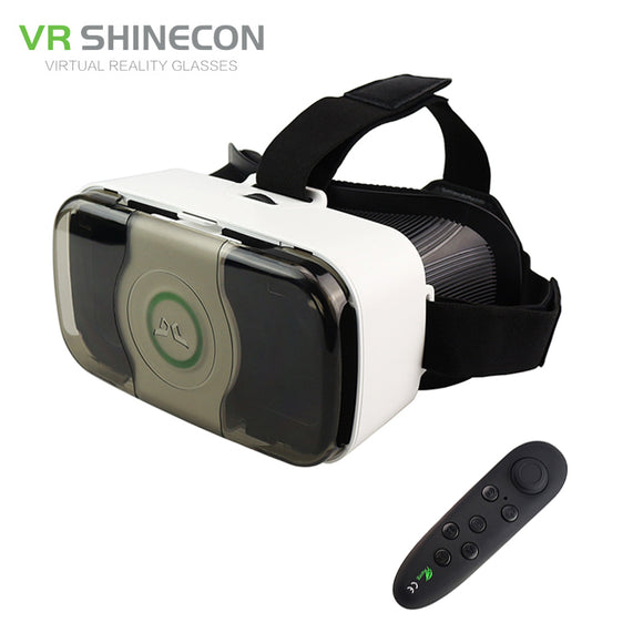 VR Shinecon 3.0 Headset 3D Virtual Reality Glasses Googles Front Cover Helmet box for 4.5-6' Mobile Phone with VR Controller