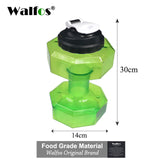 2.5L Dumbbells Shaped Plastic Big Large Capacity Gym Sports Water Bottle Outdoor Fitness Bicycle Bike Camping Cycling Kettle New