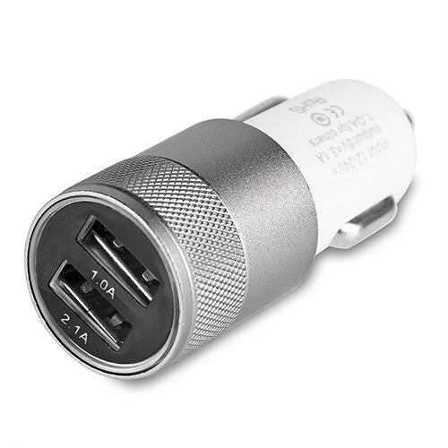 Powstro Aluminum 2 USB Ports Car Charger 2.1A 1.0A Micro Dual USB Car Charger For iPhone 5 6 plus For ipad 4 5 For Samsung S4 S5