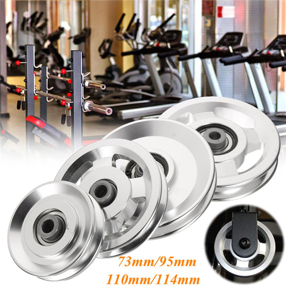 Universal Diameter 73/95/110/114mm Aluminium Alloy Bearing Pulley Wheel Cable Gym Equipment Part for Climbing Camping Pulley
