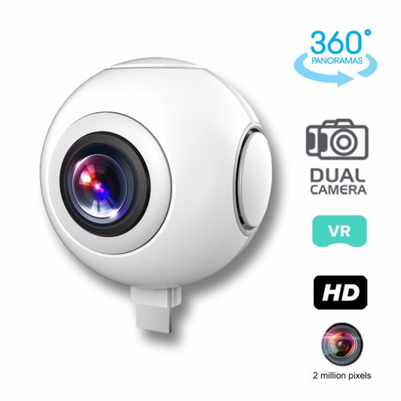 T-750 720 degree Panoramic Camera HD Dual Wide Lens Video Camera for Android Wireless VR Action Sports Outdoor Activities Camera
