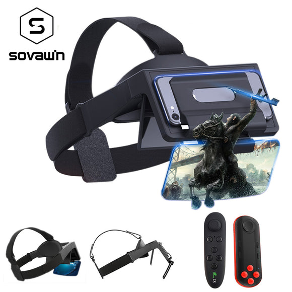 Sovawin 3D Smartphone AR Augmented Reality glasses Mobile Box Headset Virtual Reality VR helmet Film AR Video Game with remote