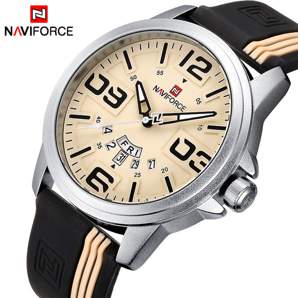 NAVIFORCE Luxury Brand Men's Watch Fashion Sports Waterproof watch Men's Quartz Clock Man Rubber Wristwatch