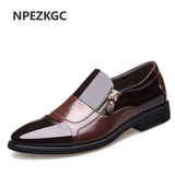 NPEZKGC New Spring Fashion Oxford Business Men Shoes Genuine Leather High Quality Soft Casual Breathable Men's Flats Zip Shoes