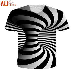 Alisister Vortex 3d T Shirt Men Women Whirlpool Print Funny Summer Top Hip Hop Streetwear Camisetas Hombre Tee Shirt Homme