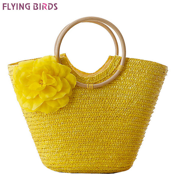 FLYING BIRDS! 2016 beach bag women handbags Bohemian women straw bag summer handbags bolsas women's bags travel bags LS8880fb