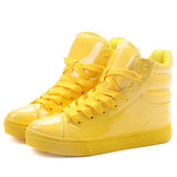 HEE GRAND New Arrival Lighted Candy Color High-top Shoes Men Fashion Unisex Shoes Flat Platform Shoes Couple Shoes XWB001