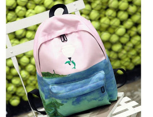 FLYING BIRDS School Bags For Teenagers Girls Printing Backpacks canvas Cute Landscape computer backpack Bookbag Travel bag