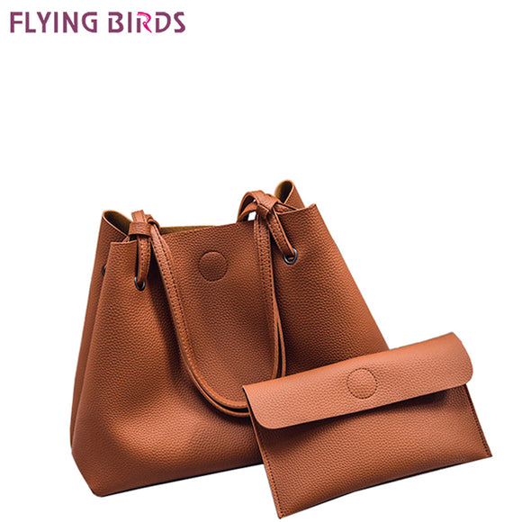 FLYING BIRDS Famous Brand Composite Bag 2pcs Set Women Handbags Bolsas High Quality Women's Messenger Bags Designer Tote Fashion