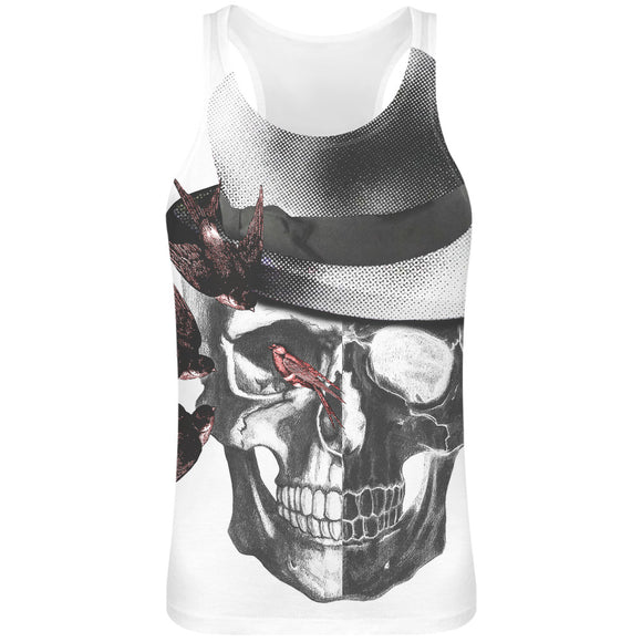Skull And Swallows Sublimation Tank Top T-Shirt For Men - 100% Soft Polyester - All-Over Printing - Custom Printed Mens Clothing
