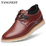 Tangnest Men Elevator Shoes 2018 New 6 CM Height Increasing Shoes Male Casual Dress Flats Man PU Leather Shoe Size 37~43 XMR2425