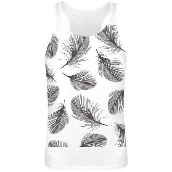 Feathers Pattern Sublimation Tank Top T-Shirt For Men - 100% Soft Polyester - All-Over Printing - Custom Printed Mens Clothing