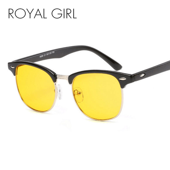 ROYAL GIRL Fashion Men Women Night Vision Sunglasses Anti-blue Light Brand Designer Acetate Frame Sun Glasses oculos ss690