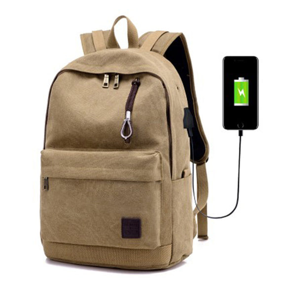 USB Charge Canvas Backpack Notebook Laptop Bag Teenagers Men Women Travle Bags Anti Theft Men Backpacks Unisex Knapsack 2017 New