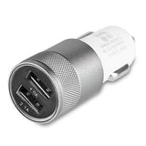 Powstro Aluminum 2 USB Ports Car Charger 2.1A 1.0A Micro Dual USB Car Charger For iPhone 5 6 plus For ipad 4 5 For Samsung S4 S5