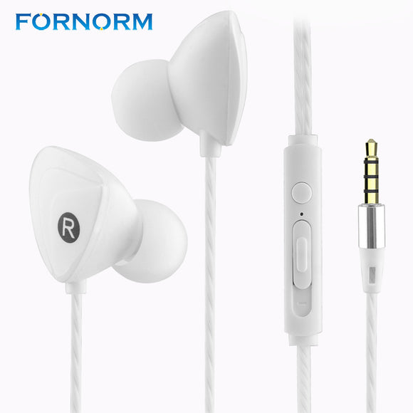 FORNORM 3.5mm Jack Stereo Earphone In-ear Headset Hands Free Sport Earbuds With HD Mic For iPhone Samsung Xiaomi