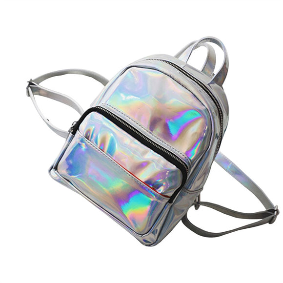 Chic Holographic Backpack Cute Hologram School Shoulder Bag  Satchel for Girls