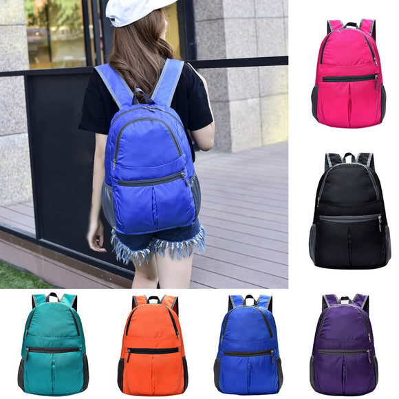 Neutral Fashion Solid Color Zipper waterproof Nylon Shoulder Bag Backpack