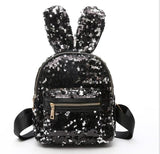 Mini Sequins Backpack Cute Rabbit Ears Shoulder Bag For Women Girls Travel Bag Bling Shiny Backpack Mochila Feminina LB669