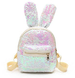 Mini Sequins Backpack Cute Rabbit Ears Shoulder Bag For Women Girls Travel Bag Bling Shiny Backpack Mochila Feminina LB669