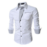 Bursts of British Sundries Trendy Shirt Hit Color Men Long-sleeved Shirt