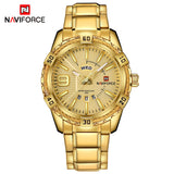 New Fashion Luxury Brand NAVIFORCE Men Gold Watches Men's Waterproof Stainless Steel Quartz Watch Male Clock Relogio Masculino