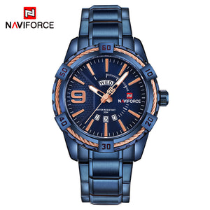 NAVIFORCE Fashion Casual Brand Waterproof Quartz Watch Men Military Stainless Steel Sports Watches Man Clock Relogio Masculino