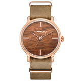 CRRJU Women Fashion Simulation Wooden Color Watches Men Quartz Casual wooden lover's Leather Strap Wristwatch