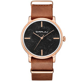 CRRJU Women Fashion Simulation Wooden Color Watches Men Quartz Casual wooden lover's Leather Strap Wristwatch