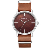 CRRJU Women Fashion Simulation Wooden Color Watches Men Quartz Casual wooden lover's Leather Strap Wristwatch