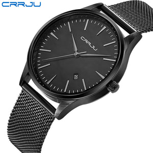 Top Luxury Brand Men Full Stainless Steel Mesh Strap Business Watches Men's Quartz Date Clock Men Wrist Watch