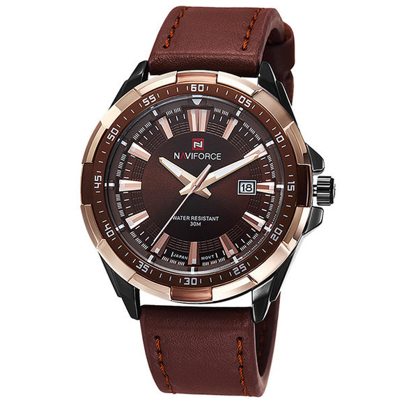 NEW Fashion Casual NAVIFORCE Brand Waterproof Quartz Watch Men Military Leather Sports Watches Man Clock