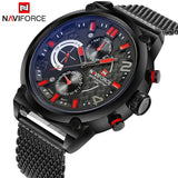 NAVIFORCE Luxury Brand Men's Analog Quartz 24 Hour Date Watches Man 3ATM Waterproof Clock Men Sport Full Steel Wrist Watch