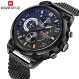 NAVIFORCE Luxury Brand Men's Analog Quartz 24 Hour Date Watches Man 3ATM Waterproof Clock Men Sport Full Steel Wrist Watch