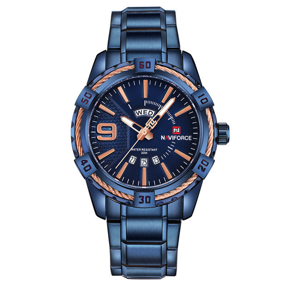 NAVIFORCE Fashion Casual Brand Waterproof Quartz Watch Men Military Stainless Steel Sports Watches Man Clock Relogio Masculino