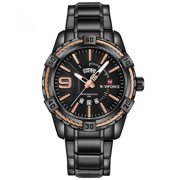 New Fashion Luxury Brand NAVIFORCE Men Gold Watches Men's Waterproof Stainless Steel Quartz Watch Male Clock Relogio Masculino
