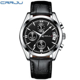 CRRJU Men's Chronograph Analog Quartz Watch with Date luxury brand male business wrist watches Fashion Casual Quartz-Watch