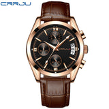 CRRJU Men's Chronograph Analog Quartz Watch with Date luxury brand male business wrist watches Fashion Casual Quartz-Watch