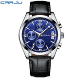 CRRJU Men's Chronograph Analog Quartz Watch with Date luxury brand male business wrist watches Fashion Casual Quartz-Watch