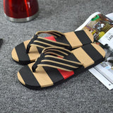 Men Summer Stripe Flip Flops Shoes Sandals Male Slipper Flip-flops