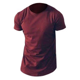 Fashion Mens Casual Summer Short Sleeve Round Neck Fitness Gyms T-shirts 2018 Men Clothes Summer Comfortable Longline Tee Tops