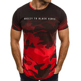 Men T-Shirt Short Sleeve Camouflage Thin T-Shirt Breathable Sports Fitness Clothes Slim Fit Summer Tee Shirt M-3Xl