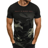 Men T-Shirt Short Sleeve Camouflage Thin T-Shirt Breathable Sports Fitness Clothes Slim Fit Summer Tee Shirt M-3Xl