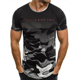 Men T-Shirt Short Sleeve Camouflage Thin T-Shirt Breathable Sports Fitness Clothes Slim Fit Summer Tee Shirt M-3Xl