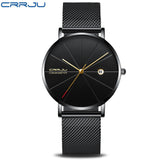 CRRJU Watches Man 2018 Famous Brands Minimalist Classic Sport Watch Men's Fashion Stainless Band Date Wrist Watch Women