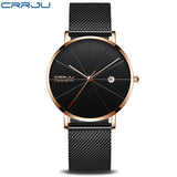 CRRJU Watches Man 2018 Famous Brands Minimalist Classic Sport Watch Men's Fashion Stainless Band Date Wrist Watch Women