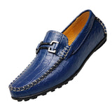 Hot Sale Big Size new men's Genuine Leather Men Moccasin Flats Slip On crocodile leather casual shoes driving loafer