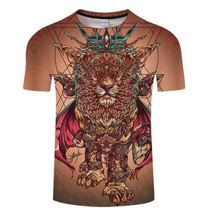 Lion Pngposter Byjml2 Art 3D Print T shirt Men Women Summer Anime ShortSleeve Top&Tee Cool Tshirt Boy Streatwear Coffee DropShip