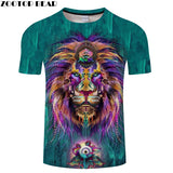 Anime Lion 3D Print t shirt Men Women tshirt Summer Casual Short Sleeve O-neck Tops&Tee Streetwear Green Drop Ship ZOOTOP BEAR