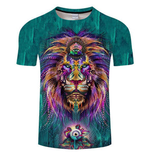 Anime Lion 3D Print t shirt Men Women tshirt Summer Casual Short Sleeve O-neck Tops&Tee Streetwear Green Drop Ship ZOOTOP BEAR